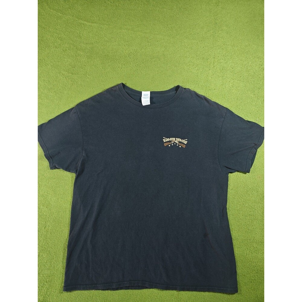 Give Up Your Guns Political Black Wheat Yellow T-Shirt Men's Size Xl
